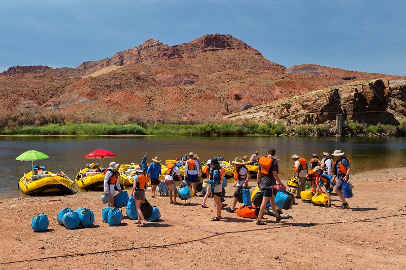 Inflatable Rafts Lined Up For Launch at Lee's Ferry, Glen Canyon NRA, Arizona, USA | Glen Canyon National Recreation Area - Arizona, USA (IMG_7543.jpg)