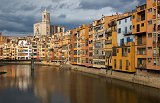 Old houses and Onyar River, Girona, Catalonia
