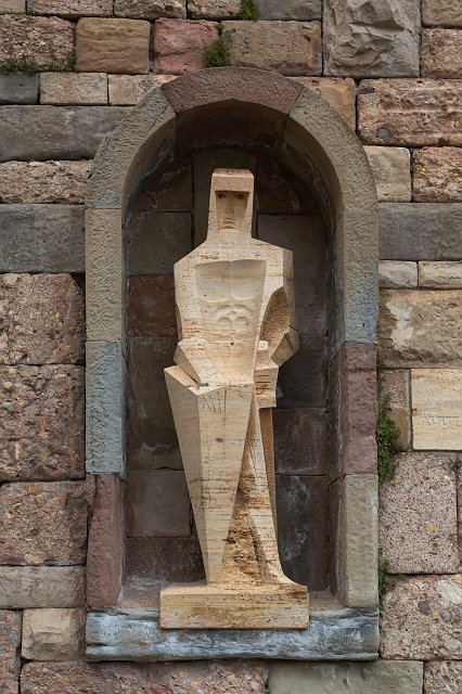Statue of Sant Jordi by Josep Maria Subirachs, Santa Maria de Montserrat Abbey, Catalonia  | Montserrat (Catalonia, Spain) (IMG_8070.jpg)