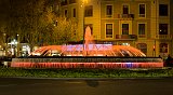 Fountain at Gran Via de les Corts Catalanes by night, Barcelona