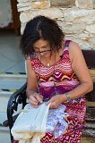 Woman Creating Lefkaritika (Lefkara Lace), Pano Lefkara, Cyprus