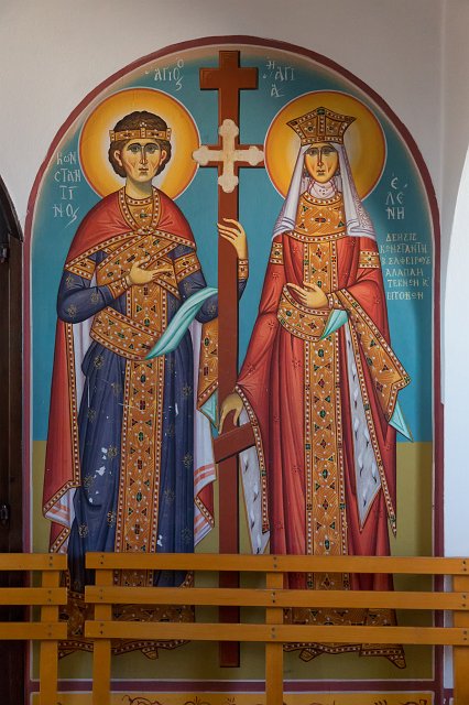 Fresco of Saints Constantine and Helena, Church of Profitis Elias, Protaras, Cyprus | Cyprus - Southeast (IMG_2593.jpg)