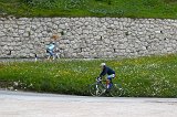 Cyclists near Corvara, Alta Badia, South Tyrol, Italy