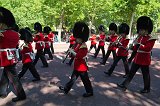 Band of Royal Foot Guards March along The Mall, Westminster