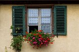 Window and Geraniums, Hunawihr, Alsace, France