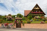 House and Blooming Garden, Herrlisheim-près-Colmar, Alsace, France
