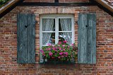 Window and Flowers, Open Air Museum of Alsace, Ungersheim, France