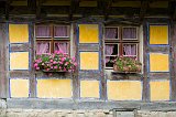 Two Windows and Geraniums, Open Air Museum of Alsace, Ungersheim, France