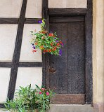 Old Door and Flowers, Eguisheim, Alsace, France