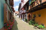 Street Decorated with Flowers, Eguisheim, Alsace, France