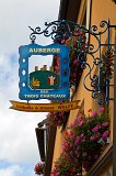 Sign of "Hostel of the Three Castles", Eguisheim, Alsace, France