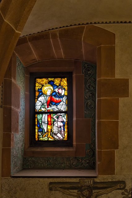 Stained Glass Window at the Chapel, Haut-Koenigsbourg Castle, Orschwiller, France | Haut-Koenigsbourg Castle - Alsace, France (IMG_3079_81.jpg)