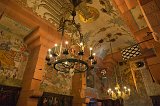 Chandelier and Wall Paintings, Haut-Koenigsbourg Castle, Orschwiller, Alsace, France