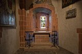 Stained Glass Window at the Chapel, Haut-Koenigsbourg Castle, Alsace, France