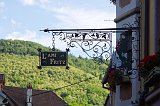 Sign of a Hotel-Restaurant "L'Ami Fritz", Kaysersberg, Alsace, France