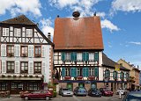 Buildings and Storks, Ribeauvillé, Alsace, France