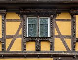 Window of the Gourmet's House (à l’étoile), Riquewihr, Alsace, France