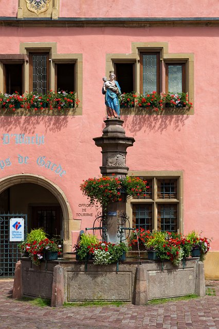 Flower-Bedecked Fountain in front of the Guard House, Turckheim, Alsace, France | Turckheim - Alsace, France (IMG_2790.jpg)