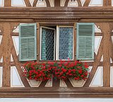 Window and Geraniums, Turckheim, Alsace, France