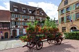 Carriage with Flowers in front of Town Hall, Turckheim, Alsace, France