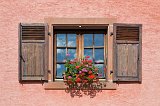 Window and Geranium Flowers, Turckheim, Alsace, France
