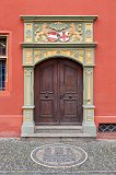 Decorated Door of Old Town Hall, Freiburg im Breisgau, Baden-Württemberg, Germany