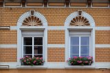 Twin Windows with Geraniums, Gengenbach, Germany