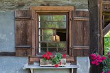 Window and Geraniums, Black Forest Open Air Museum, Gutach im Schwarzwald, Germany