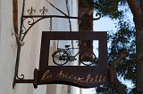 Sign of La Bicyclette restaurant, Carmel-by-the-Sea, California