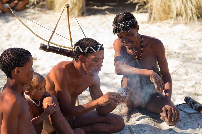 Elder Bushmen Teach the Young Generation How to Start a Fire by Hand | Bushmen People - Grootfontein, Namibia (IMG_5541.jpg)