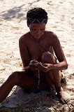 Bushmen Woman Making Traditional Crafts