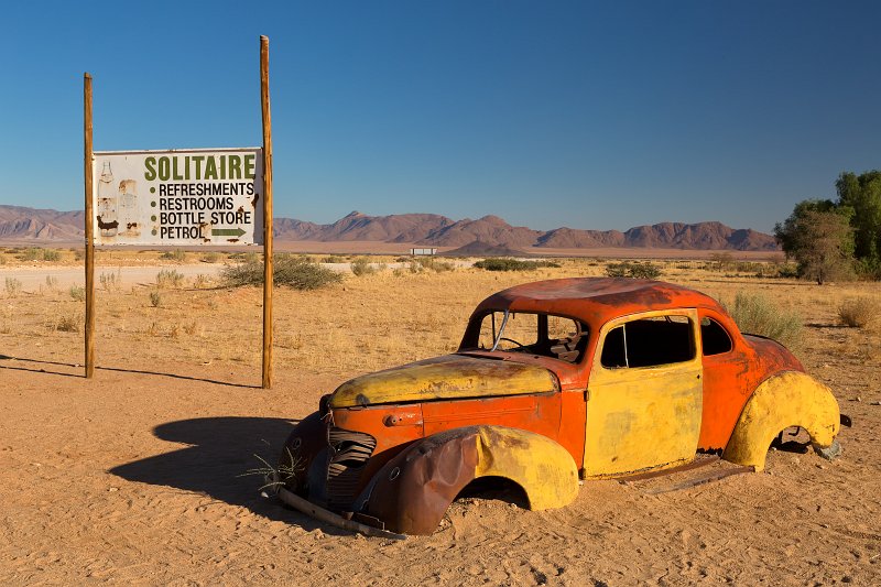 Classic Car Wreck and Sign, Solitaire, Namibia | From Solitaire to Walvis Bay - Namibia (IMG_3457.jpg)
