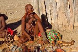 Himba Widow Woman Selling Traditional Crafts and Jewelry, Namibia
