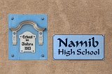 Sign on German High School, Swakopmund, Namibia