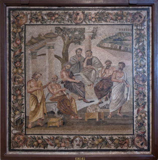 Plato's Academy mosaic from House of T. Siminius Stephanus, Pompeii | Naples National Archaeological Museum (IMG_1637.jpg)