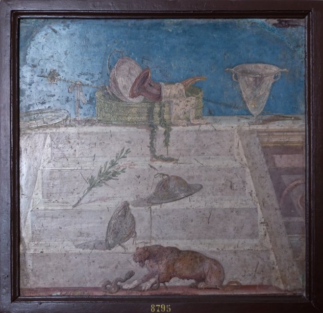 Fresco with Dionysiac symbols, Pompeii | Naples National Archaeological Museum (IMG_1740.jpg)