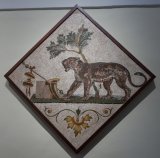 Mosaic of Panther with dionysiac symbols, Pompeii 