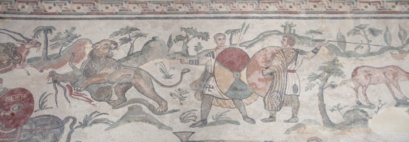Mosaic floor in Villa Romana del Casale - Corridor of the Great Hunt | Sicily - Villa Romana del Casale (IMG_9127_28.jpg)