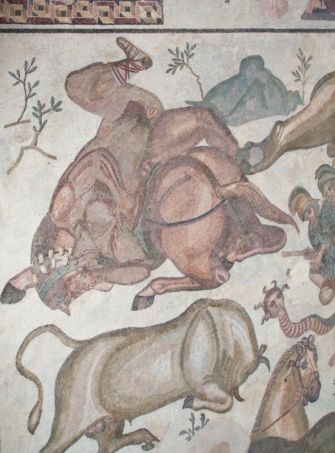 Mosaic floor in Villa Romana del Casale - the Triclinium - The Twelve Labours | Sicily - Villa Romana del Casale (IMG_9166.jpg)