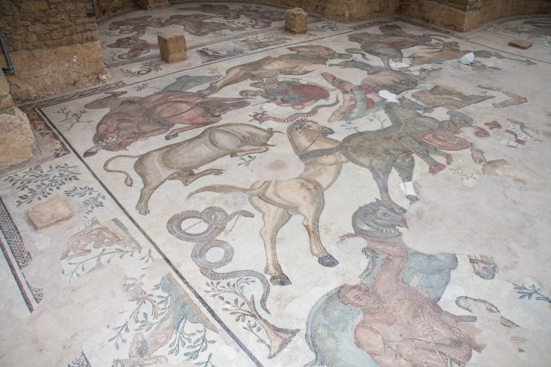 Mosaic floor in Villa Romana del Casale - the Triclinium - The Twelve Labours | Sicily - Villa Romana del Casale (IMG_9171.jpg)