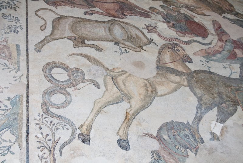 Mosaic floor in Villa Romana del Casale - the Triclinium - The Twelve Labours | Sicily - Villa Romana del Casale (IMG_9174.jpg)