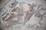 Mosaic floor in Villa Romana del Casale - the Triclinium - Lycurgus and Ambrosia