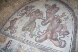 Mosaic floor in Villa Romana del Casale - the Triclinium - The Defeated Giants