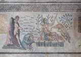 Mosaic floor in Villa Romana del Casale - the Triclinium