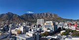 Table Mountain and Devil's Peak over the Rooftops of Cape Town