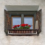 Decorated Window, Sparsels, Graubünden, Switzerland