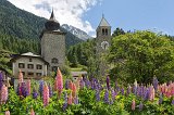 Tuor Planta and Evangelical Church, Sasch, Graubünden, Switzerland