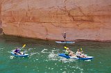 Kayaks in Antelope Creek, Lake Powell, Glen Canyon National Recreation Area, Arizona, USA