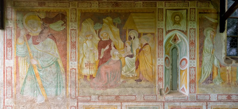 External wall of San Valentino (St. Valentin) Church, Alpe di Siusi (Seiser Alm), South Tyrol, Italy | The Dolomites I (IMG_3054_55.jpg)