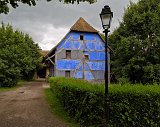 Blue House and Lamp Post, Open Air Museum of Alsace, Ungersheim, France